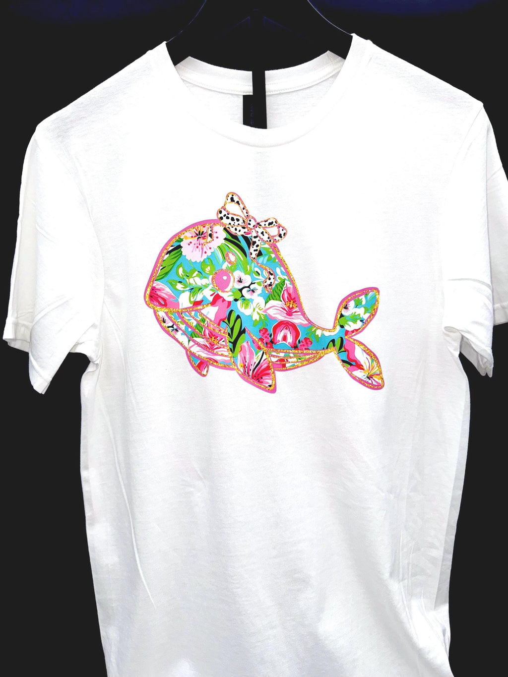 Floral Whale T-Shirt: Preppy Nautical Graphic Tee