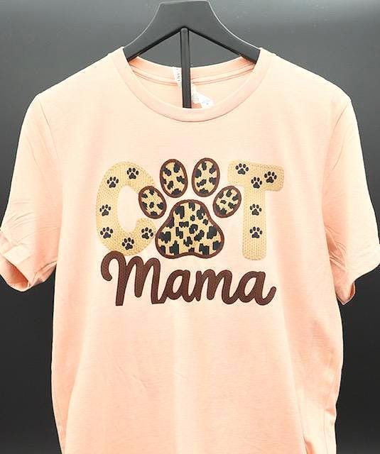 Fierce & Feline Cat Mama Leopard Paw Shirt